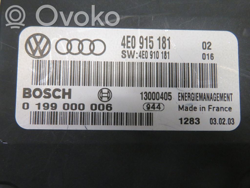 Audi A8 S8 D3 4E Другие блоки управления / модули 