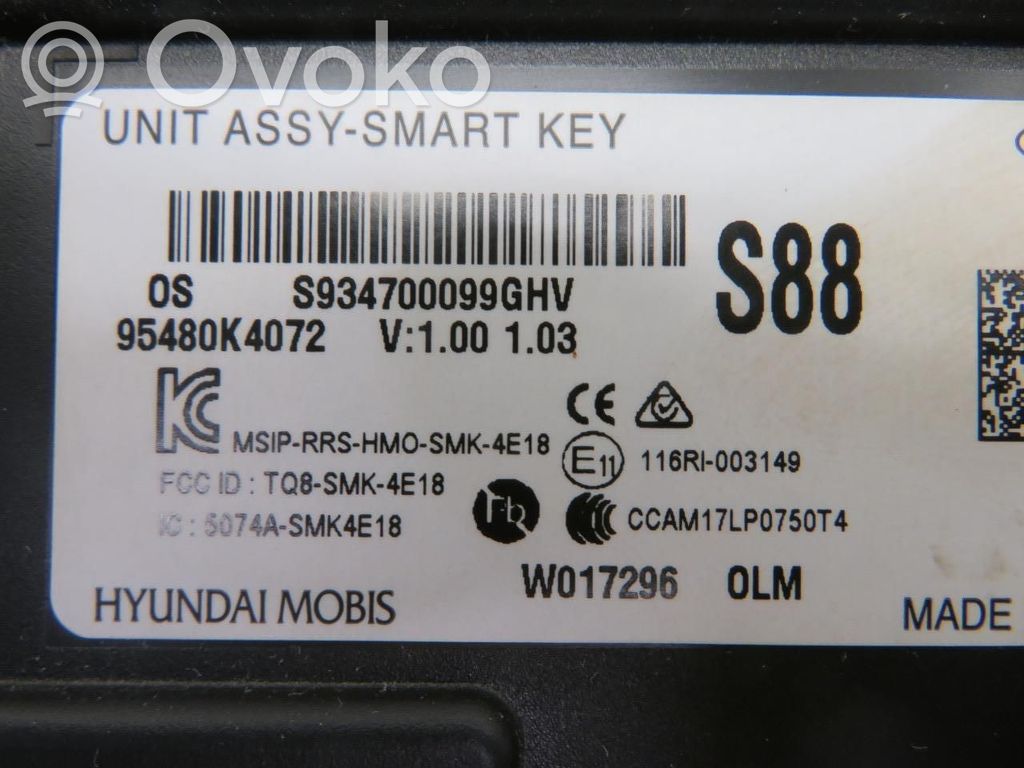 Hyundai Kona I Unitate/modul de control fără cheie (KESSY) 