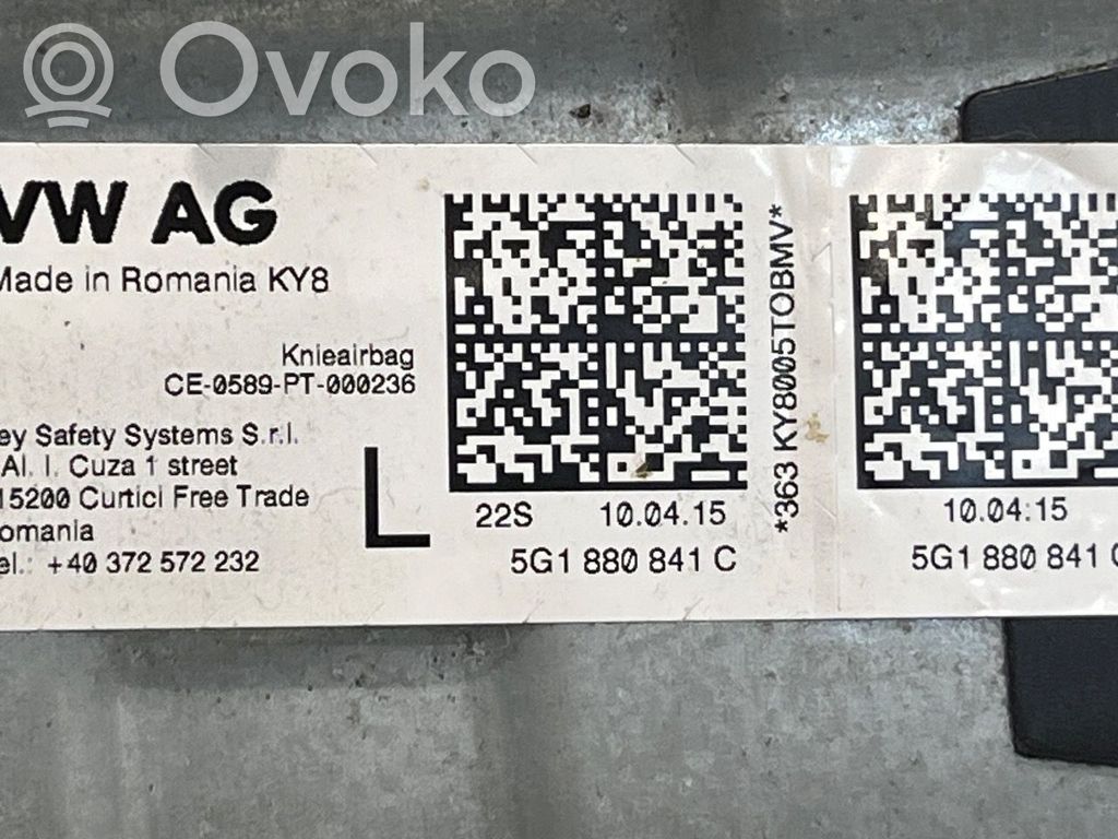 Volkswagen e-Golf Airbag per le ginocchia 