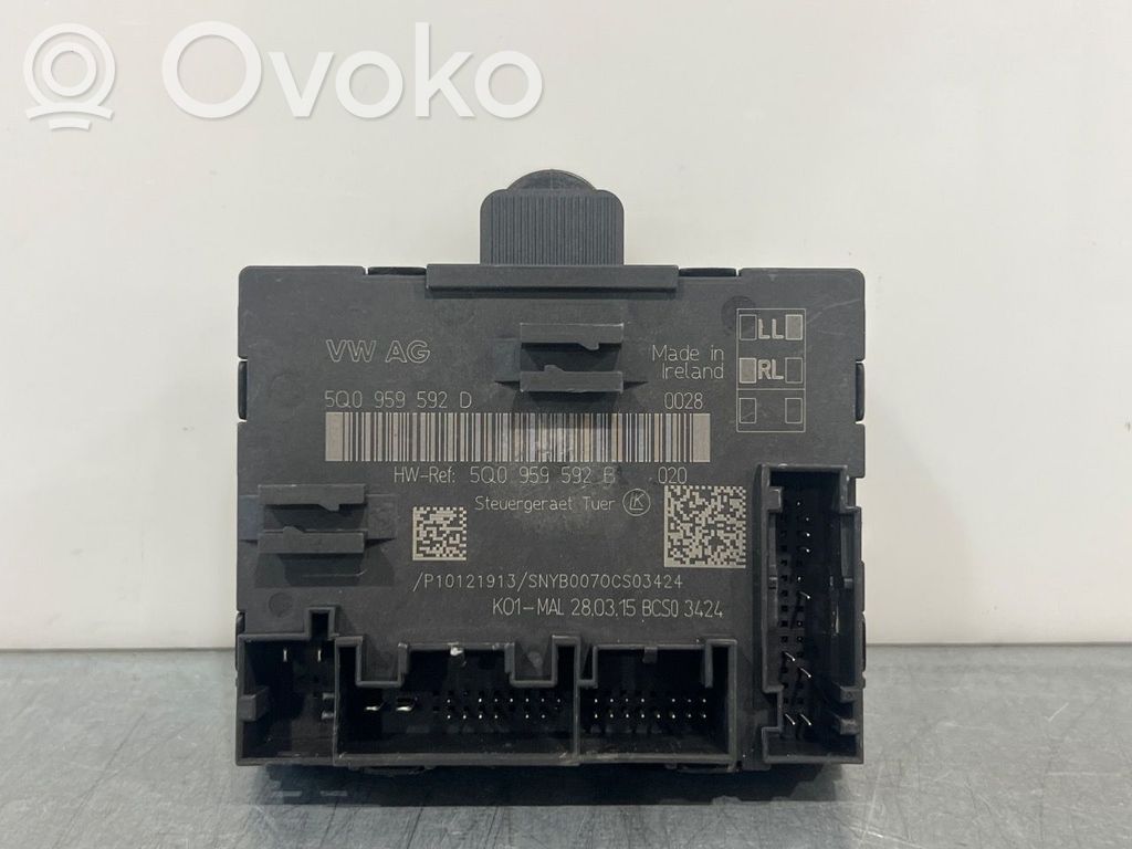 Unité de commande module de porte   5Q0959592D,5Q0959592D,5Q0959592D,5Q0959592D