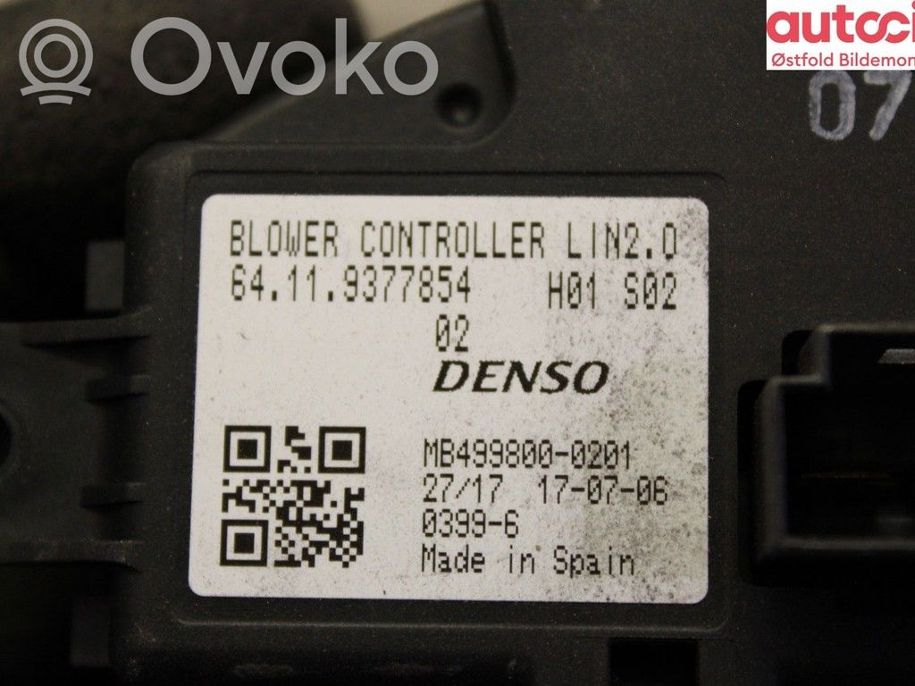 BMW i3 Résistance moteur de ventilateur de chauffage