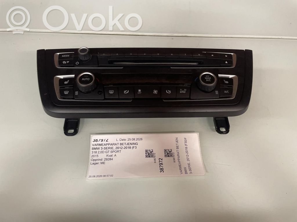 BMW 3 F30 F35 F31 Panel klimatyzacji / Ogrzewania 