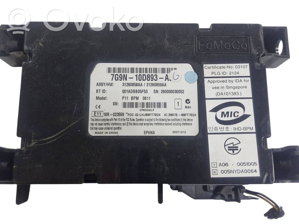 Unidad de control/módulo de bluetooth   7G9N10D893AD
