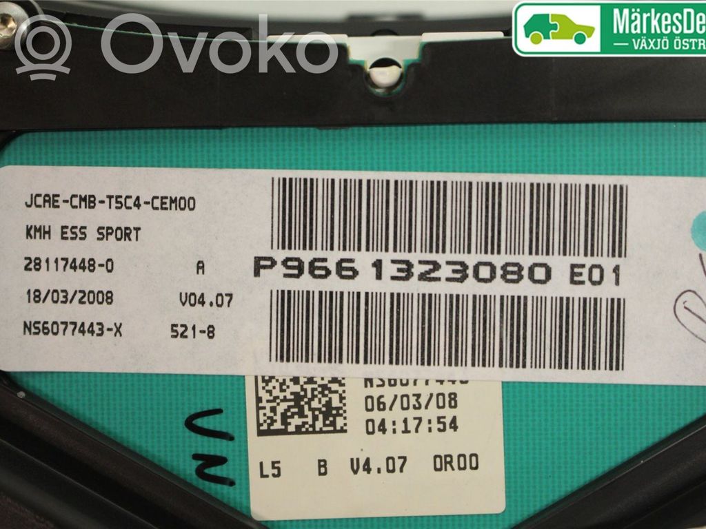 Peugeot 307 Vitezometru (grup de instrumente) 