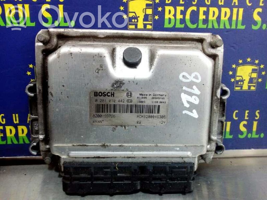Unidad de control/módulo del motor   8200199726,0281010442,HOM8200049306