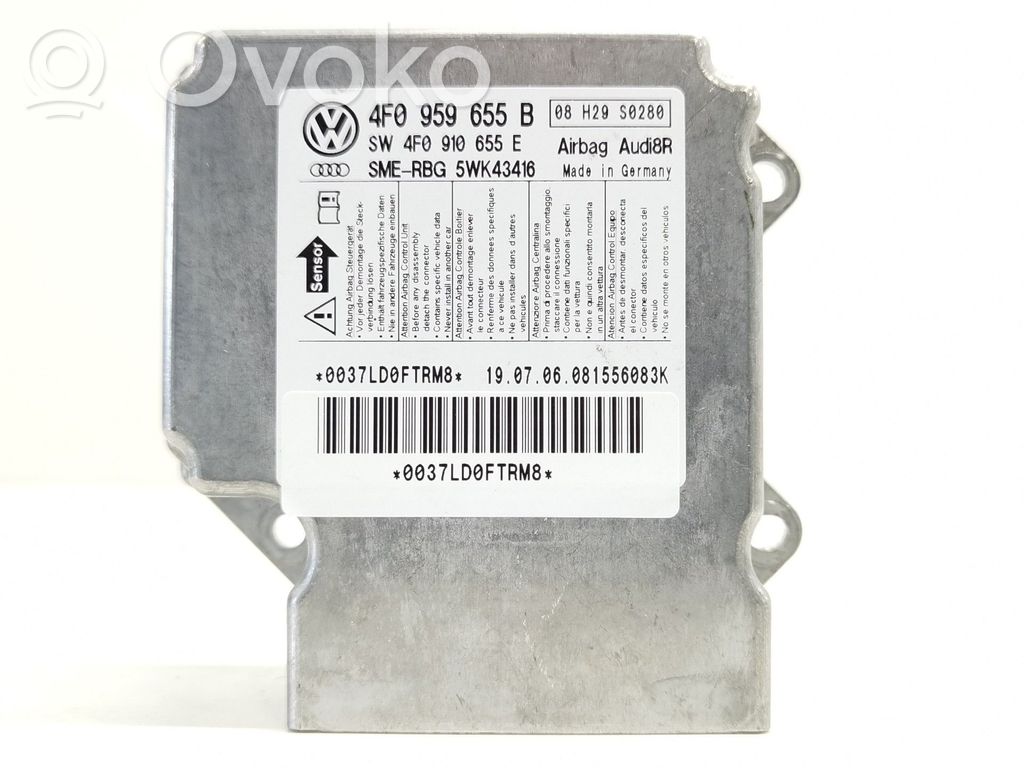 Airbag control unit/module   4F0959655B,SW4F0910655E,4F0910655E