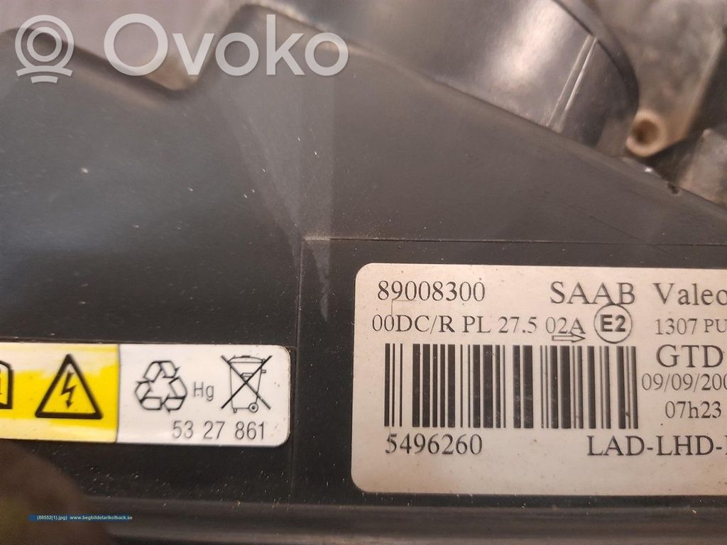 Saab 9-5 Headlight/headlamp 