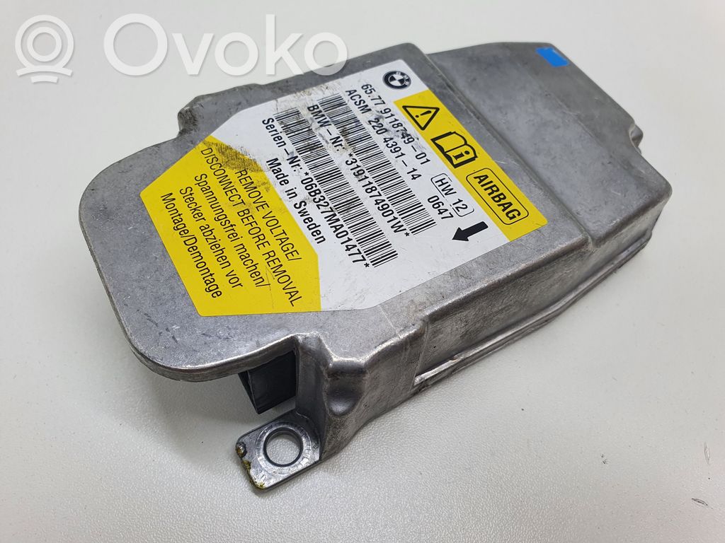 BMW 5 E60 E61 Turvatyynyn ohjainlaite/moduuli 