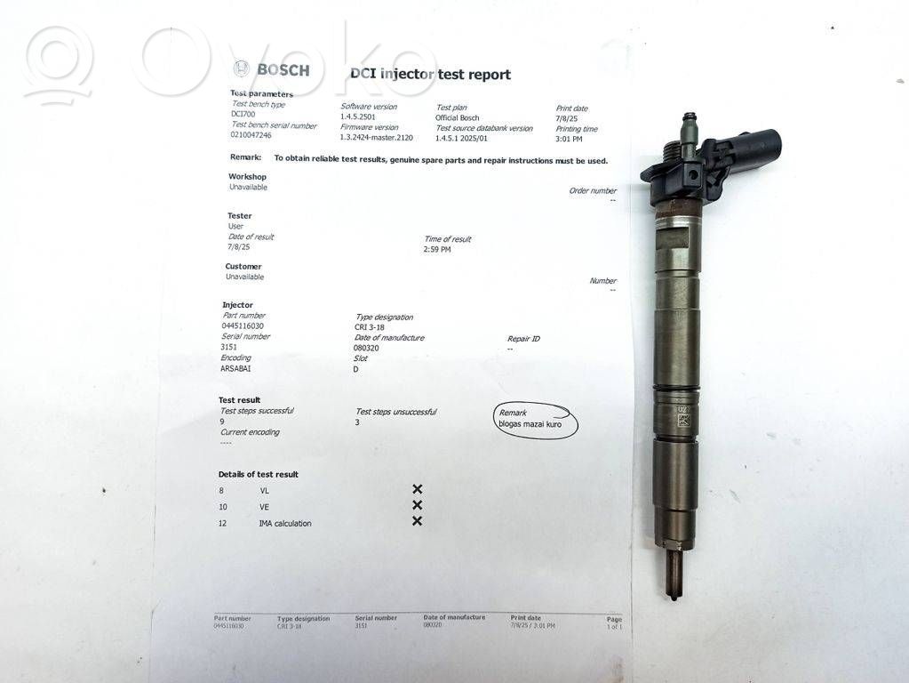 Inyector de combustible   03L130277,0445116,080320,4451160303151,8032000071