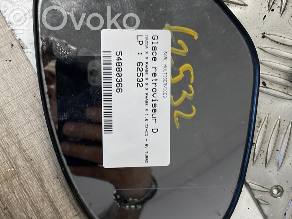 Mazda 2 Spoguļa stikls 