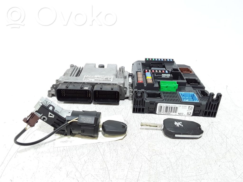Peugeot 2008 I Engine ECU kit and lock set 