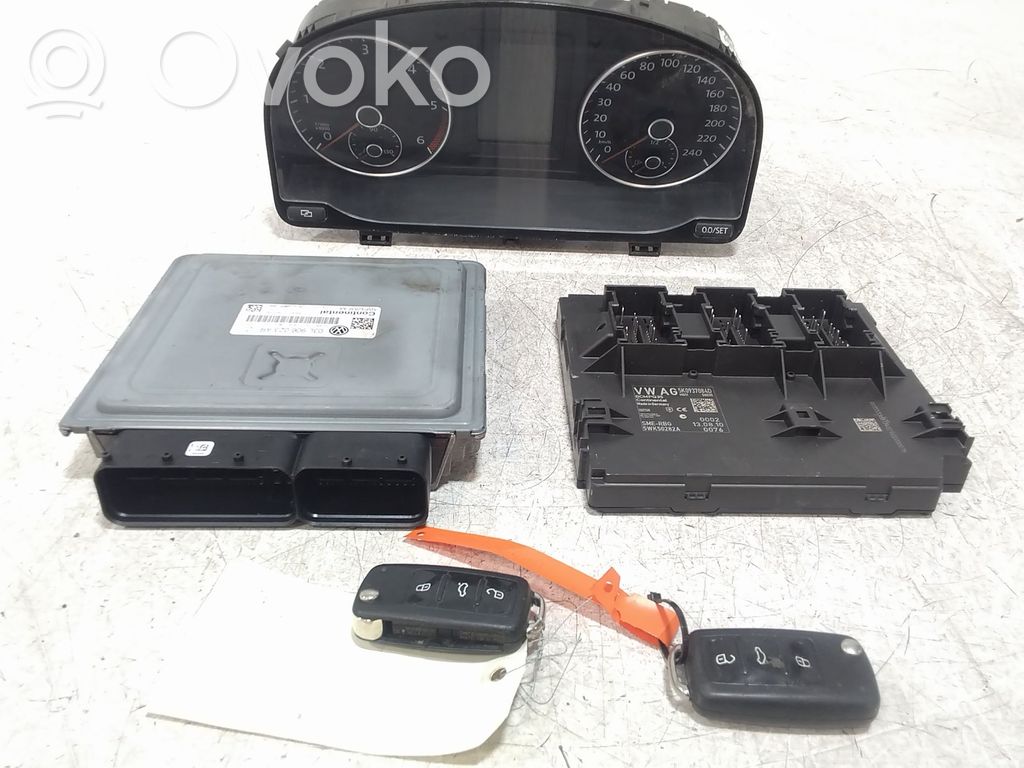Volkswagen Touran II Komputer / Sterownik ECU i komplet kluczy 