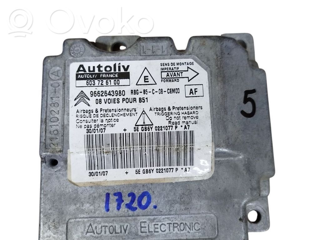 Citroen C4 I Airbag control unit/module 