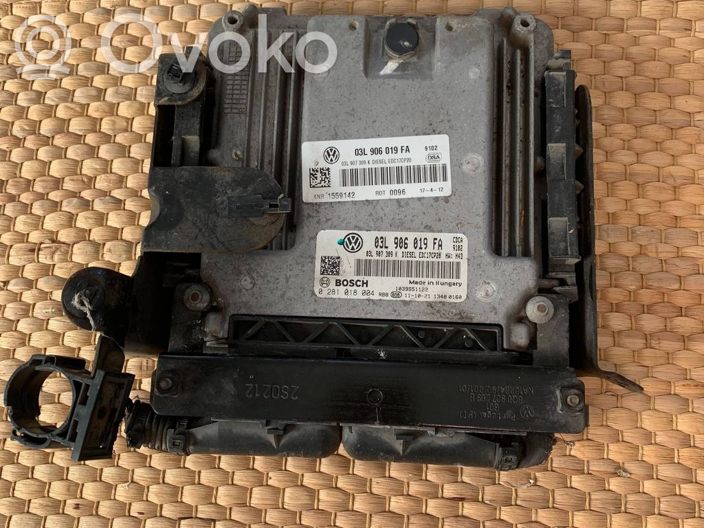 Engine control unit/module   03L906019FA,03L907309K,0281018004,REG17