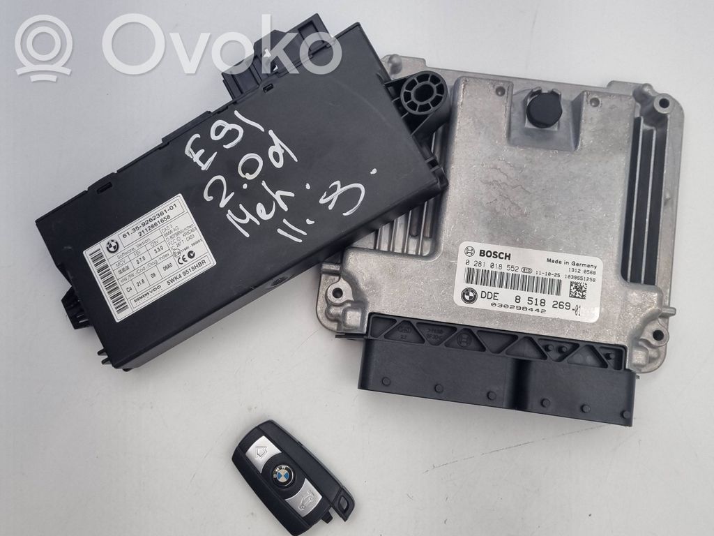 BMW 3 E90 E91 Komputer / Sterownik ECU i komplet kluczy 