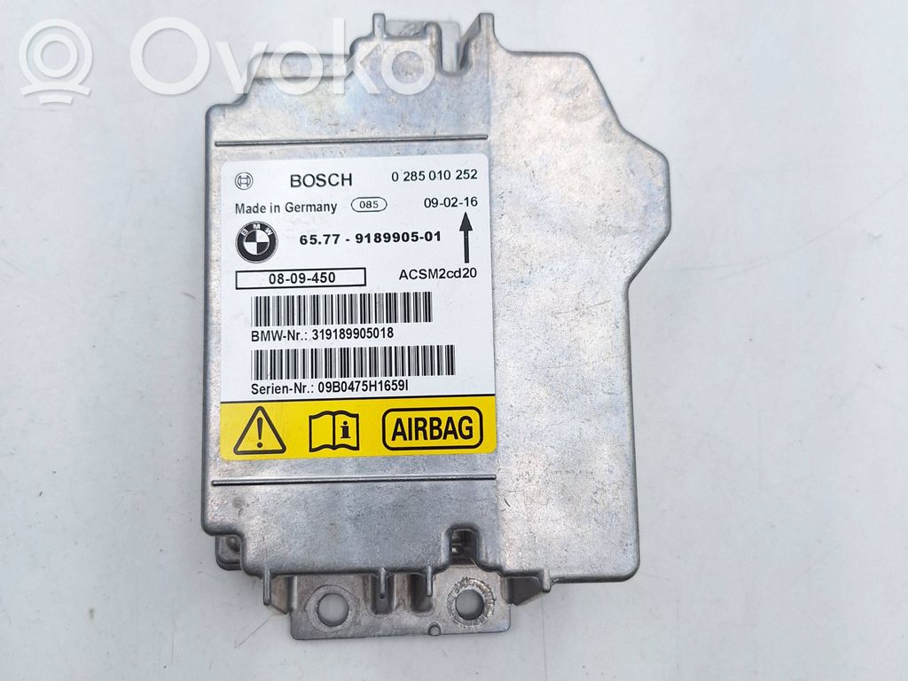 Airbag control unit/module   9189905,0285010252,319189905018,65779189905,ACSM2CV20