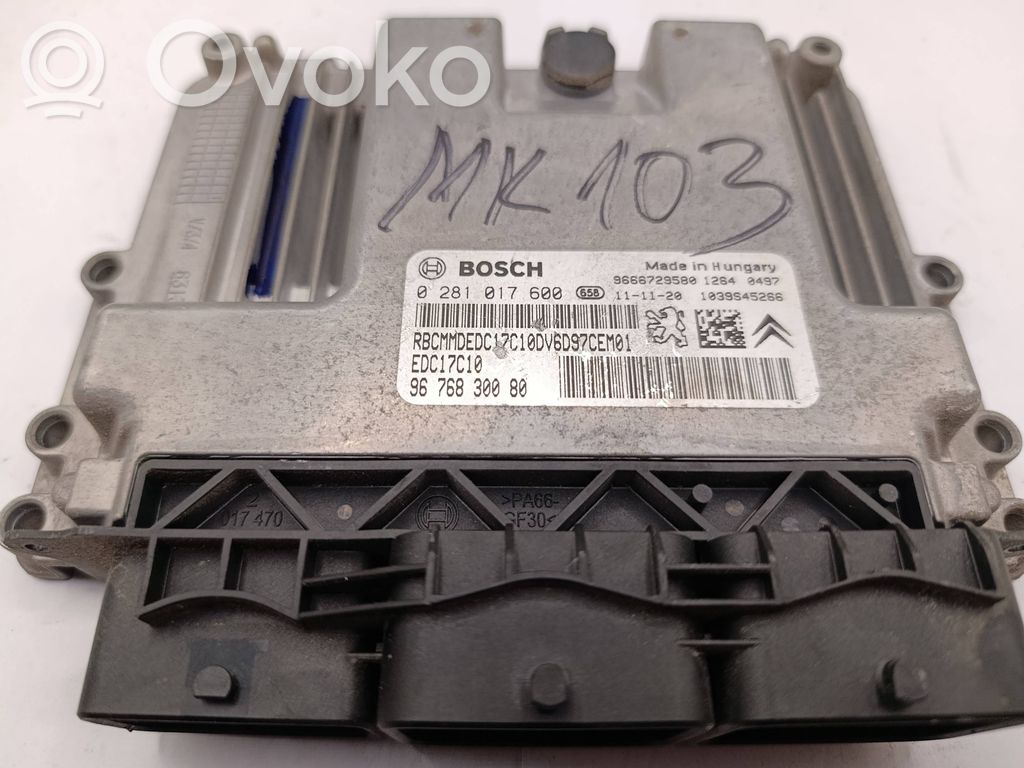 Engine control unit/module   9666729580,9676830080,0281017600