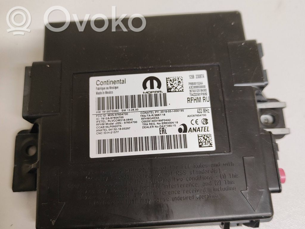Chrysler Pacifica Keyless (KESSY) go control unit/module 