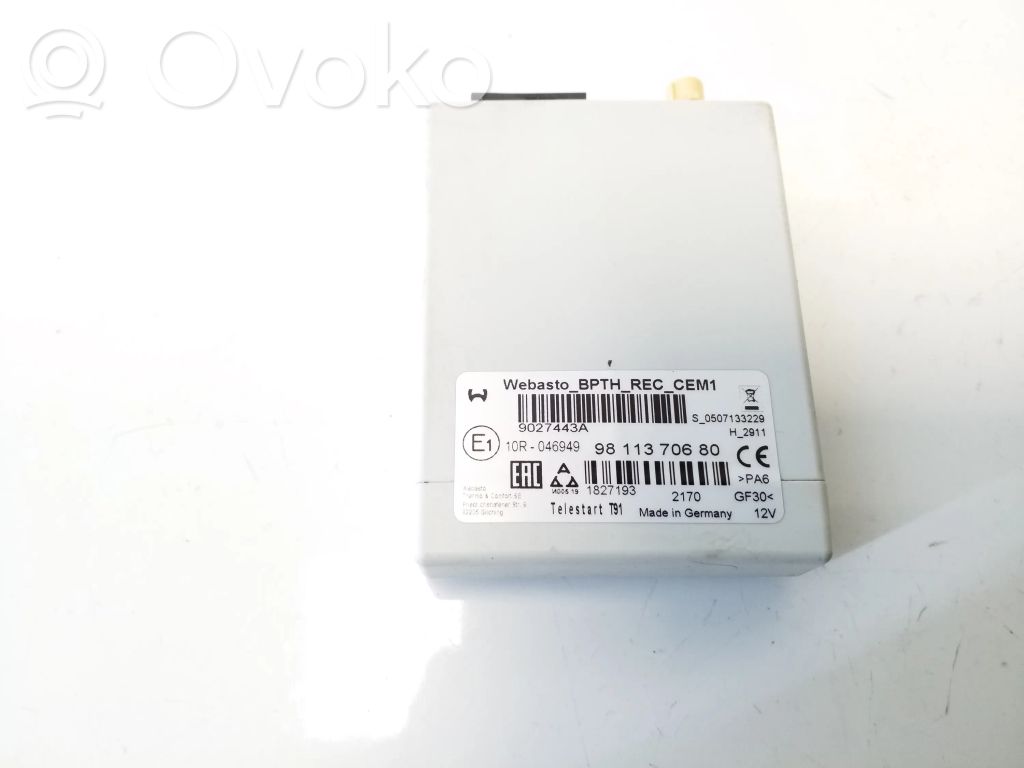 Toyota Proace Auxiliary heating control unit/module 