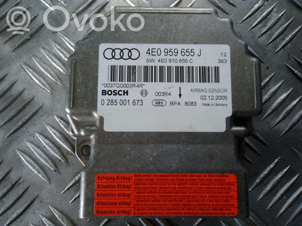 Airbag control unit/module   4E0959655J,0285001673,4E0910655C
