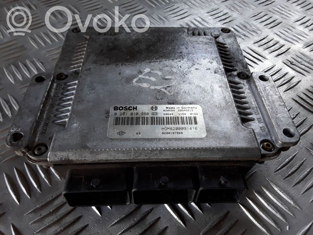 Engine control unit/module   0281010980,H0M8200091416,8200197968