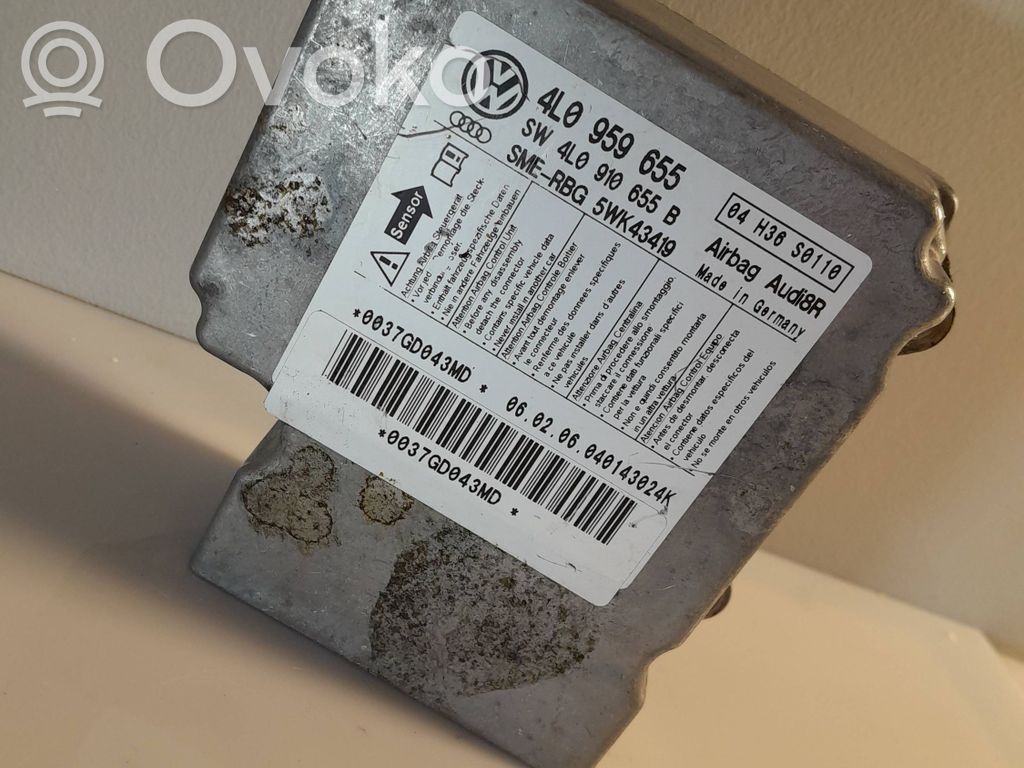 Airbag control unit/module   4L0959655,4L0910655B,5WK43419,0037GD043MD,04H36S0110