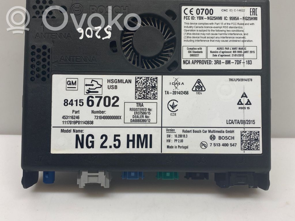 Opel Astra K Moduł / Sterownik GPS 