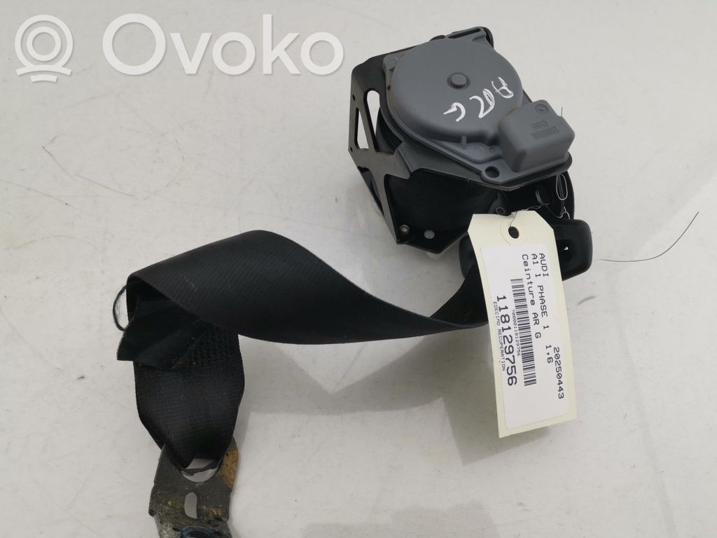 Audi A1 Takaistuimen turvavyö 