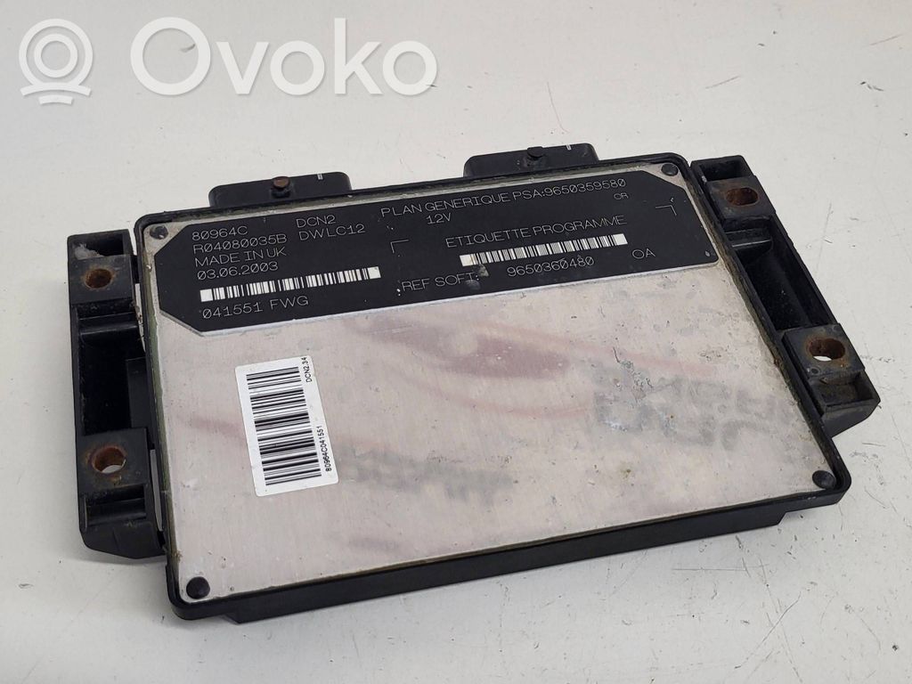Engine control unit/module   9650359580,80964C,9650360480,R04080035B