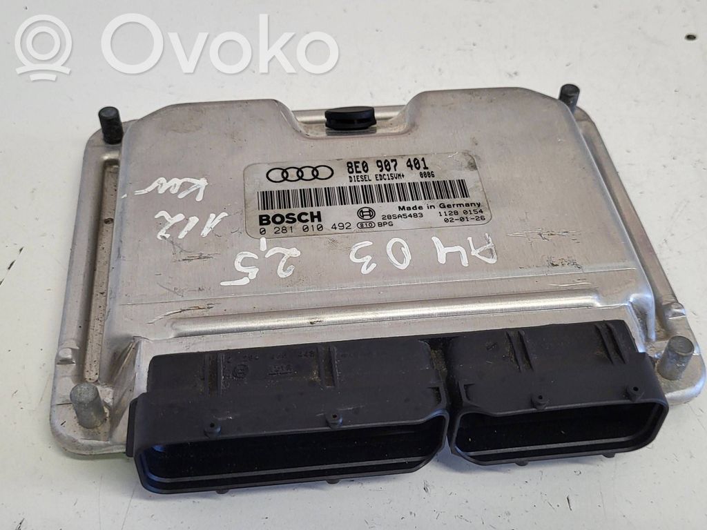 Engine control unit/module   8E0907401,28SA5483,0281010492