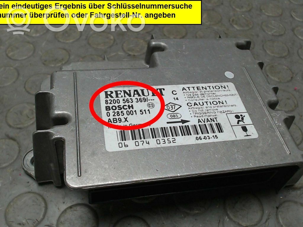 Renault Clio III Airbag control unit/module 