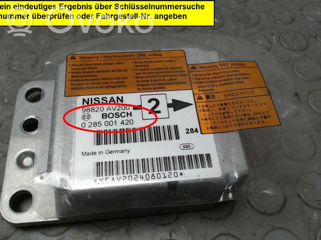 Nissan Primera Unitate/modul de comandă airbaguri 