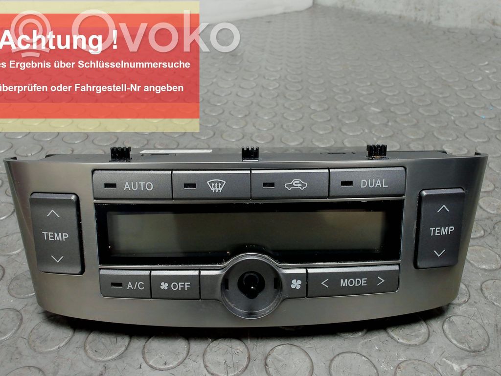 Toyota Avensis T250 Sterowania klimatyzacji / Ogrzewania 