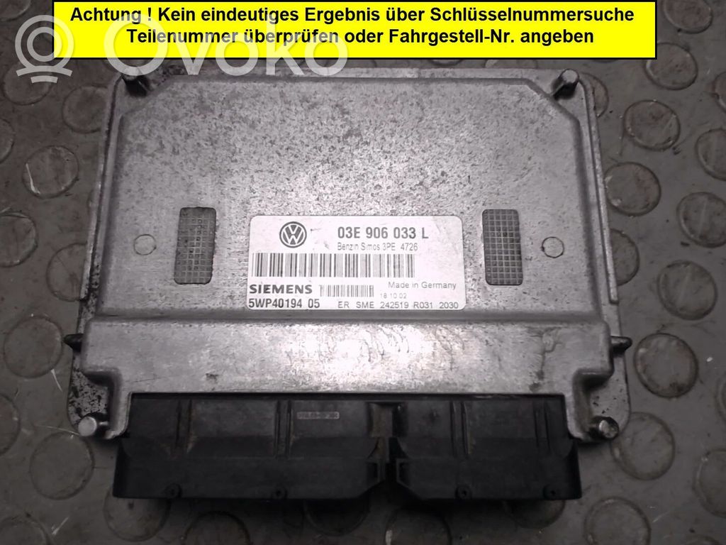 Volkswagen Polo IV 9N3 Unitate/modul de control motor