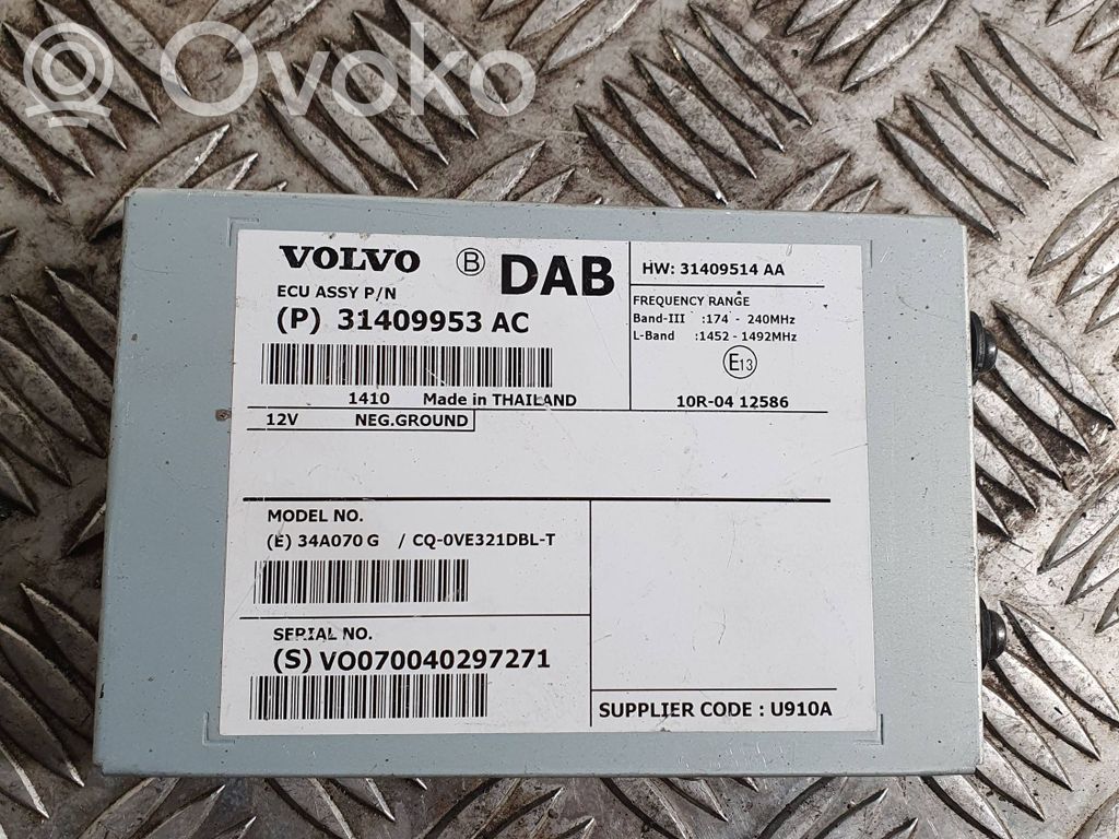 Other control units/modules   31409953AC,31409953,34A070G,CQ0VE321DBLT,V0070040297271