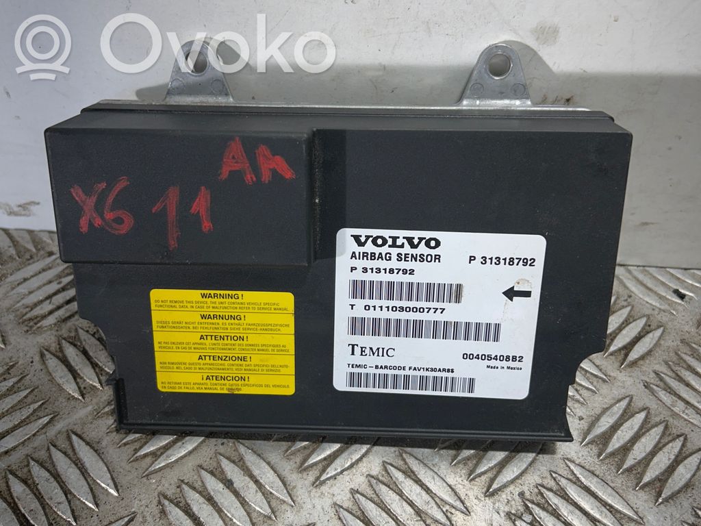 Airbag control unit/module   31318792,011103000777,00405408B2