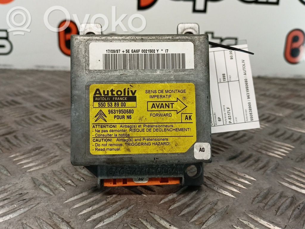 Module de contrôle airbag   550538900,9631950680,AUTOLIV