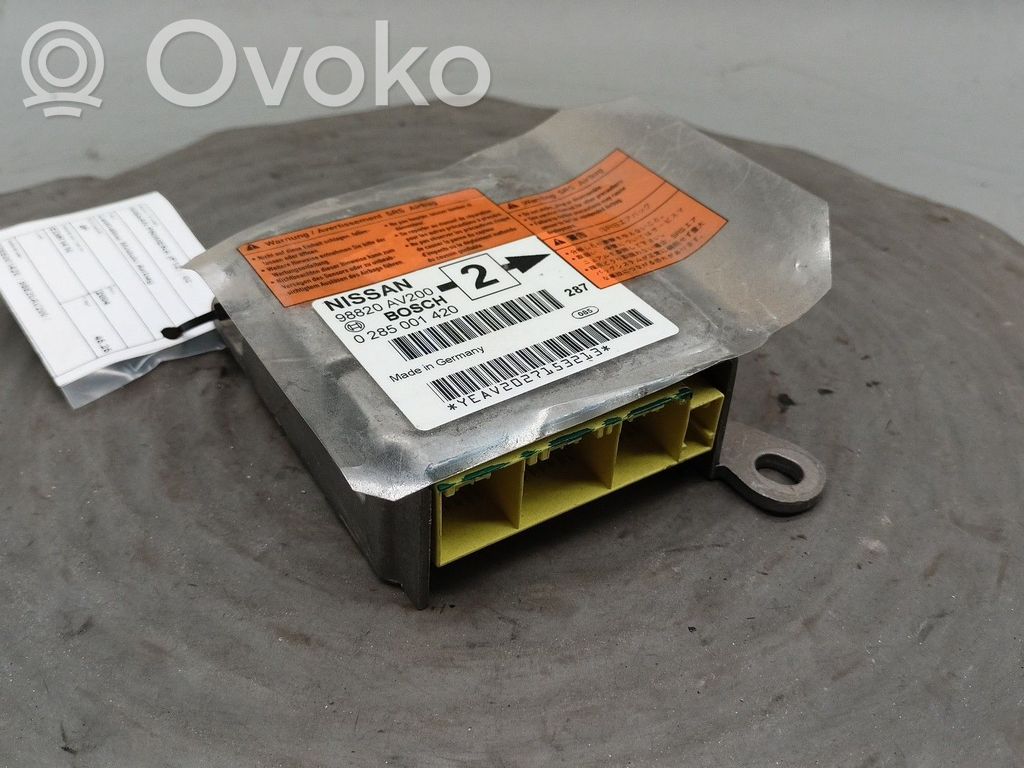 Turvatyynyn ohjainlaite/moduuli   0285001420,98820AV200