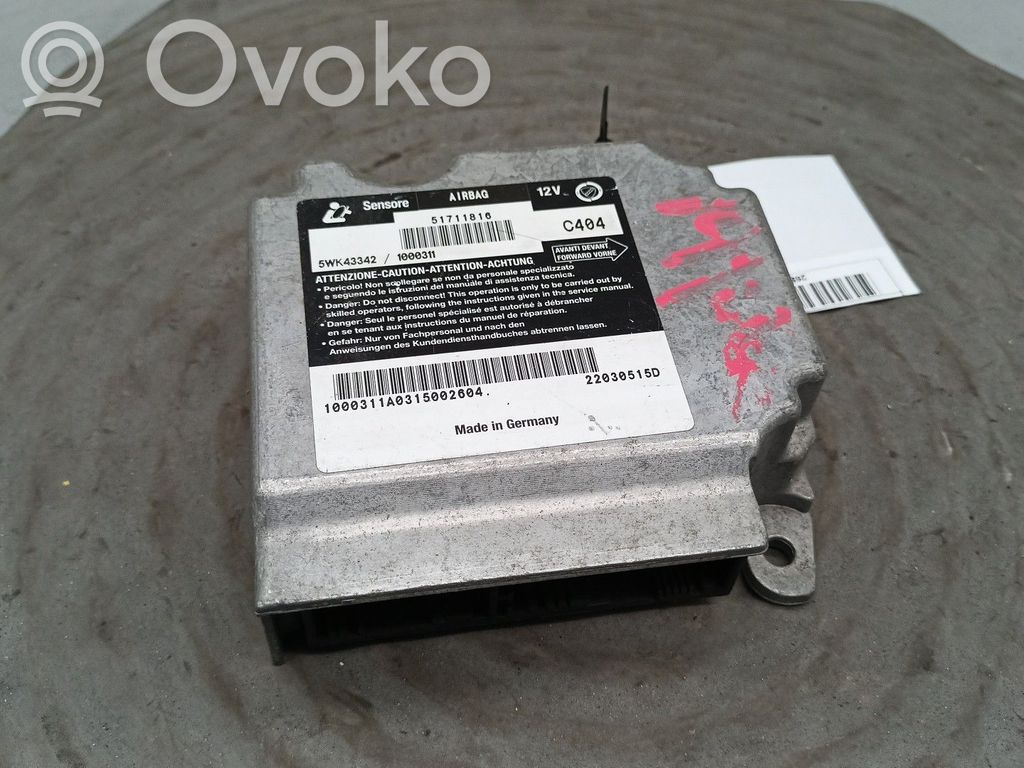 Airbag control unit/module   51711816,5WK43342,SIEMENS