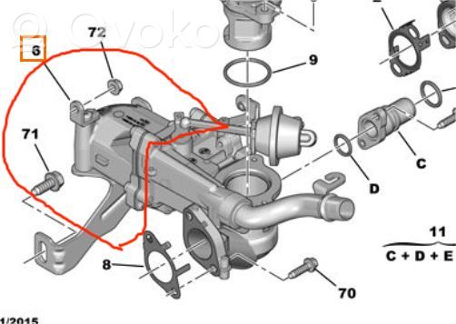 Citroen Berlingo Răcitor supapă EGR 
