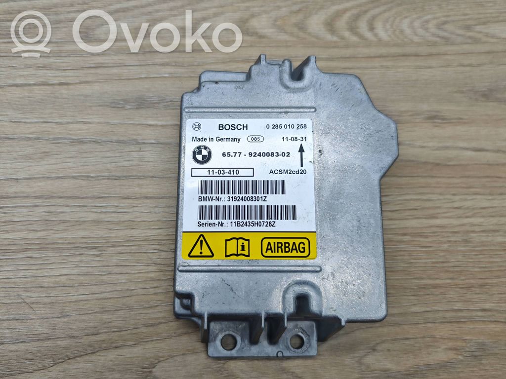 Module de contrôle airbag   9240083,0285010258,31924008301Z,11B2435H0728Z