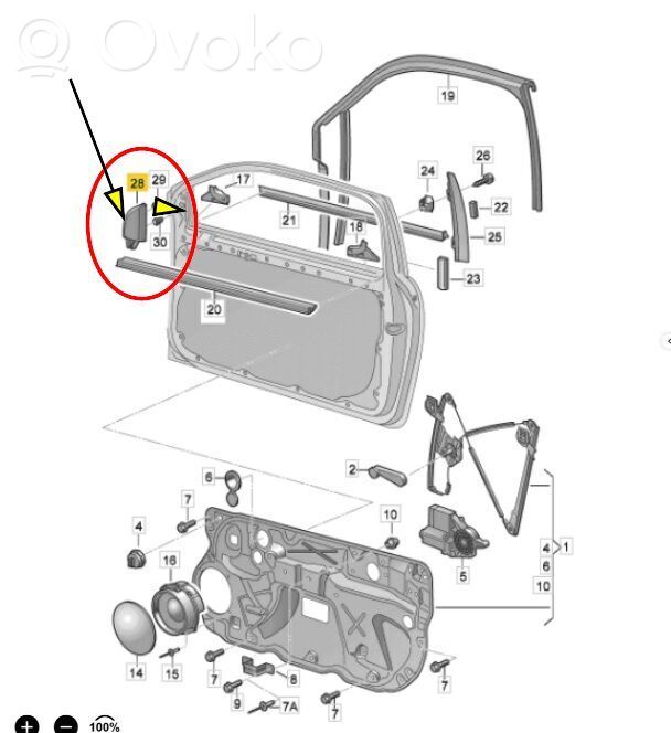 Volkswagen Polo IV 9N3 Element lusterka bocznego drzwi przednich 