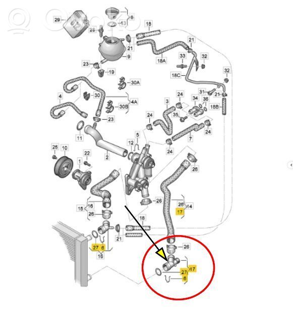 Volkswagen Polo IV 9N3 Conductă/furtun lichid de răcire motor 