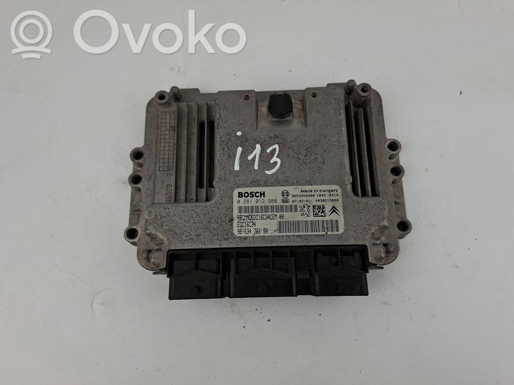 Engine control unit/module   9663476180,0281012980