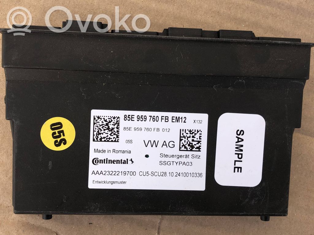 Audi A6 etron 85E Seat control module 