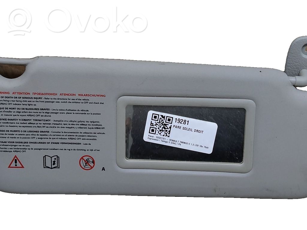 Renault Twingo II Sun visor 