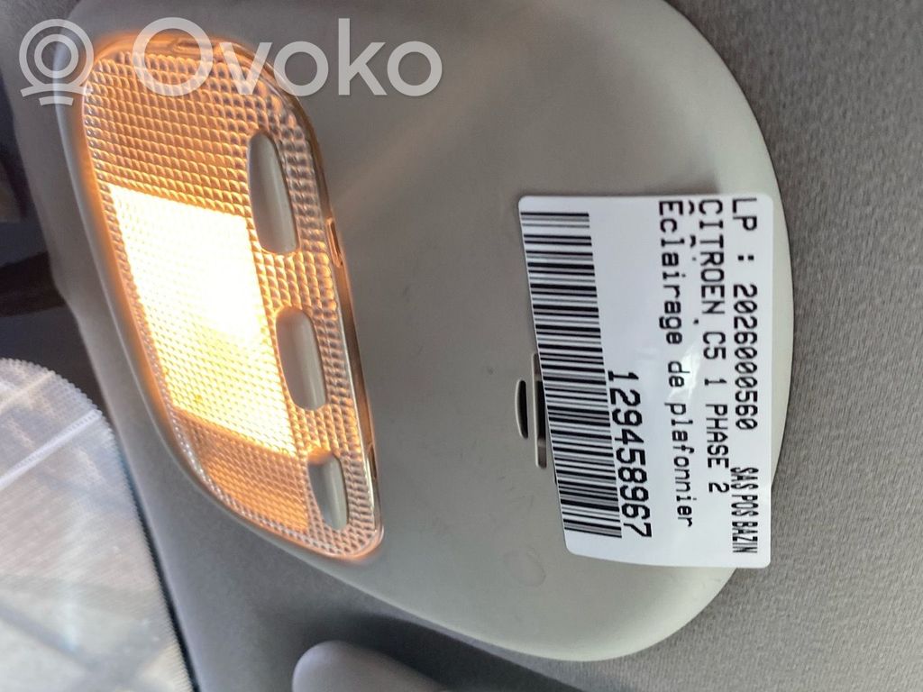 Citroen C5 Éclairage lumière plafonnier avant