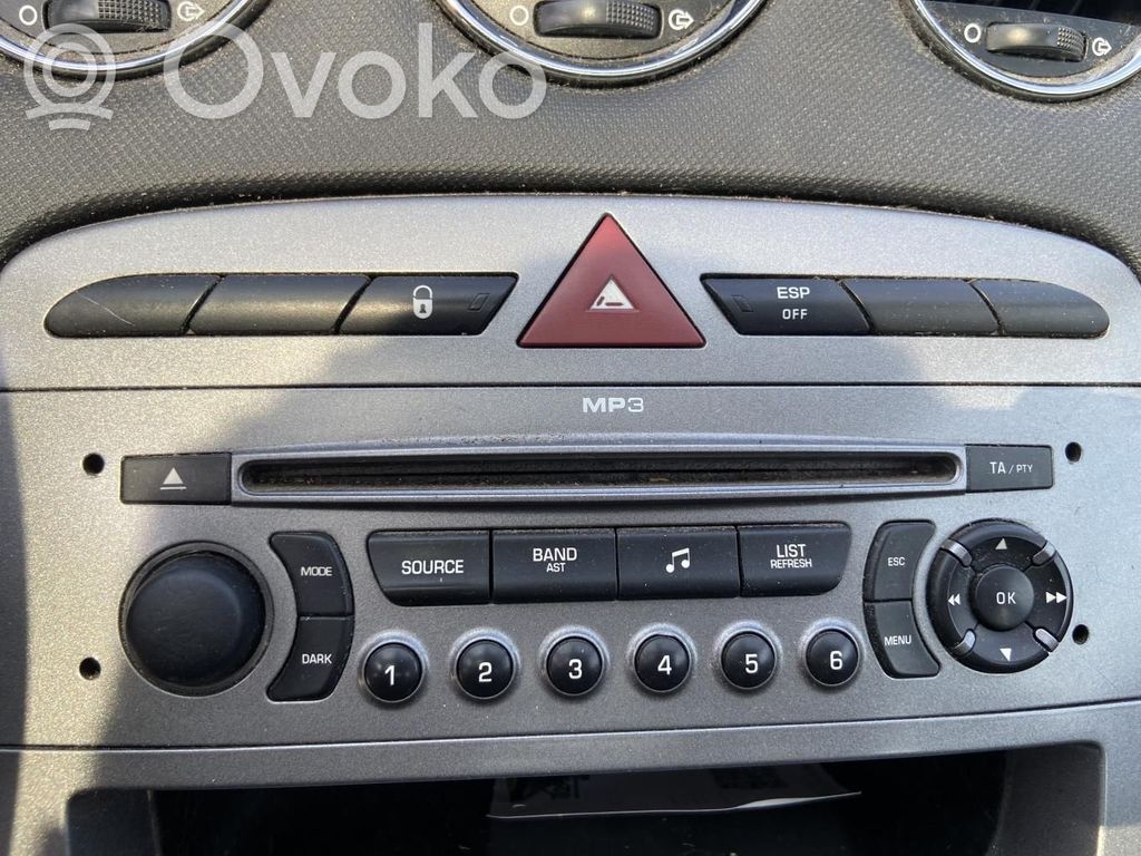 Peugeot 308 Botón interruptor de luz de peligro 