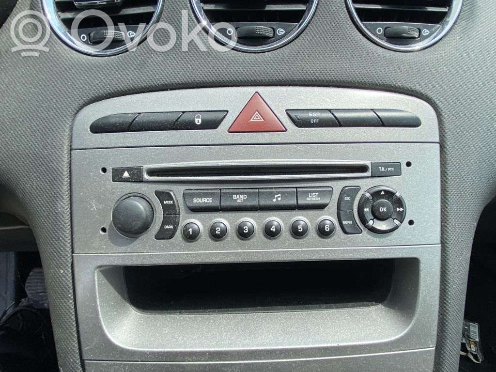 Peugeot 308 Botón interruptor de luz de peligro 