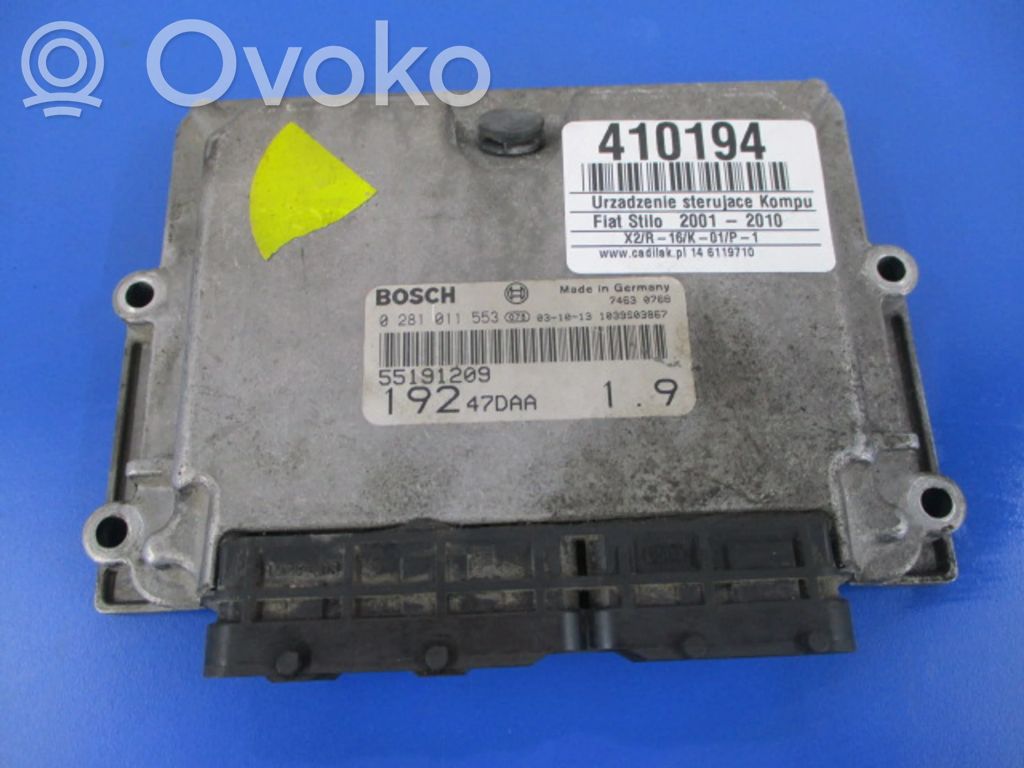 Fiat Stilo Unitate control motor/modul ECU 